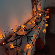 Halloween LED Willow Vine String Light Cool Cartoon Bat Pumpkin Decoration