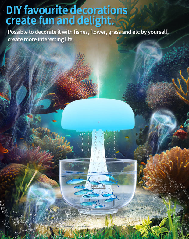 Jellyfish Seven-color Ambience Light Raindrop Humidifier