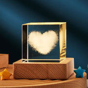 3D Transparent Crystal Cube Night Lamp