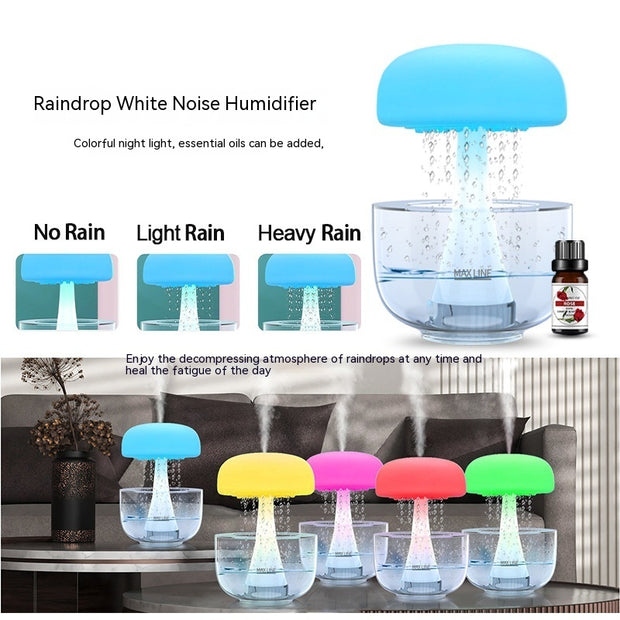 Jellyfish Seven-color Ambience Light Raindrop Humidifier