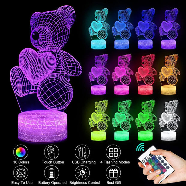 3D Lamp Acrylic USB LED Night Lights Neon Sign Lamp