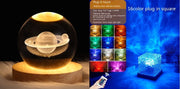 LED Water Ripple Ambient Night Light USB Rotating Projection Crystal Table Lamp RGB