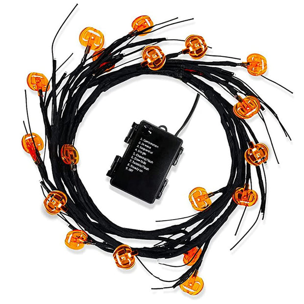 Halloween LED Willow Vine String Light Cool Cartoon Bat Pumpkin Decoration