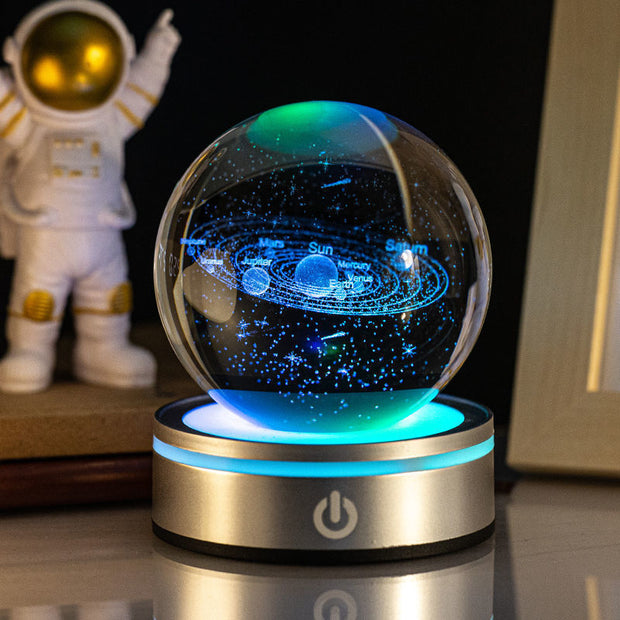 3D Inner Carving Luminous Crystal Ball Night Lamp