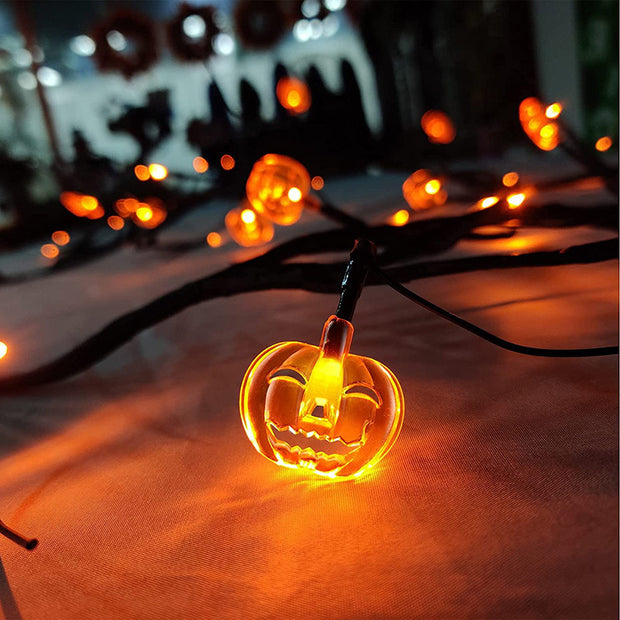 Halloween LED Willow Vine String Light Cool Cartoon Bat Pumpkin Decoration