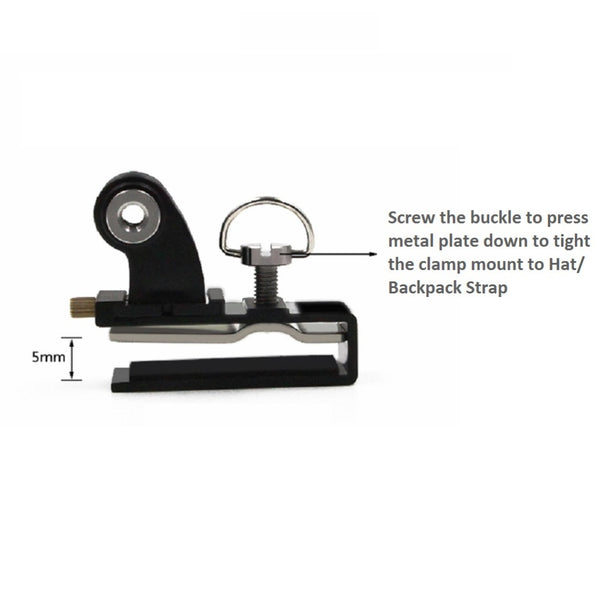 Backpack Clip/Hat Clip Clamp Mount