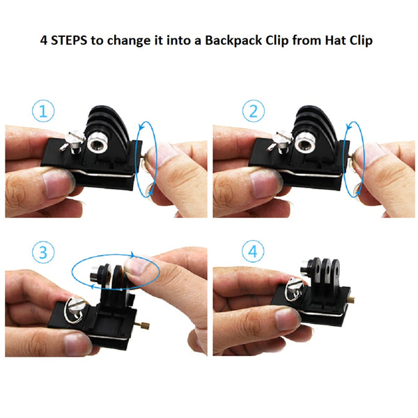 Backpack Clip/Hat Clip Clamp Mount